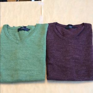 Two Slim fit Cotton V Neck Sweaters